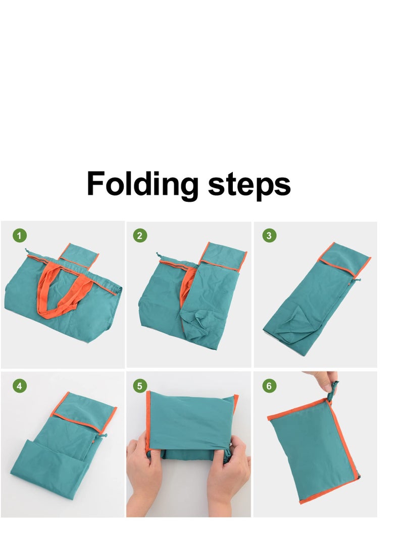 SYOSI Foldable Reusable grocery bags,Folding Shopping Tote Bag Fits in Pocket,Cloth Bags Lightweight Strong  - Image 3