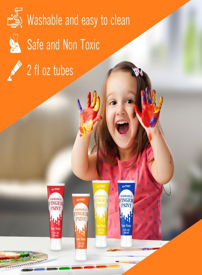 EXTRIC Washable Finger Paint for Toddlers 1-3 - 12 Colors Washable Paint for Kids, Non Toxic Toddler Paints, 2 fl oz Tubes, Tempera Paints for Kids, Crafts & Finger Painting - Ages 1-8 - Image 2