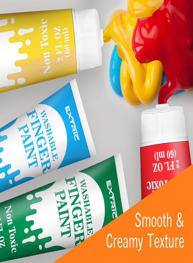 EXTRIC Washable Finger Paint for Toddlers 1-3 - 12 Colors Washable Paint for Kids, Non Toxic Toddler Paints, 2 fl oz Tubes, Tempera Paints for Kids, Crafts & Finger Painting - Ages 1-8 - Image 4