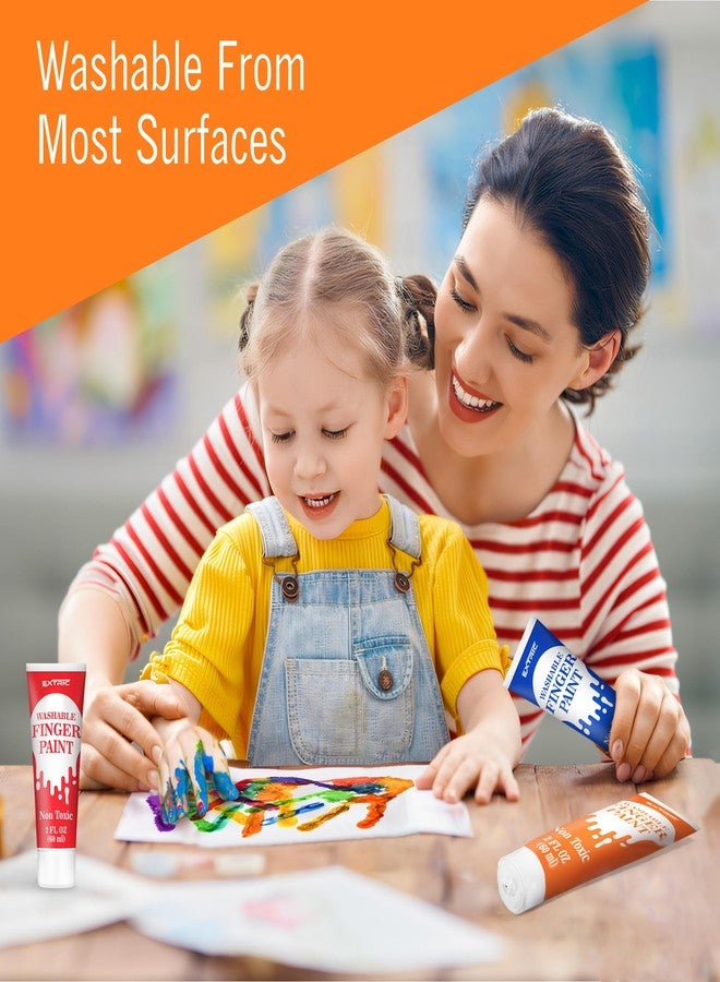 EXTRIC Washable Finger Paint for Toddlers 1-3 - 12 Colors Washable Paint for Kids, Non Toxic Toddler Paints, 2 fl oz Tubes, Tempera Paints for Kids, Crafts & Finger Painting - Ages 1-8 - Image 3