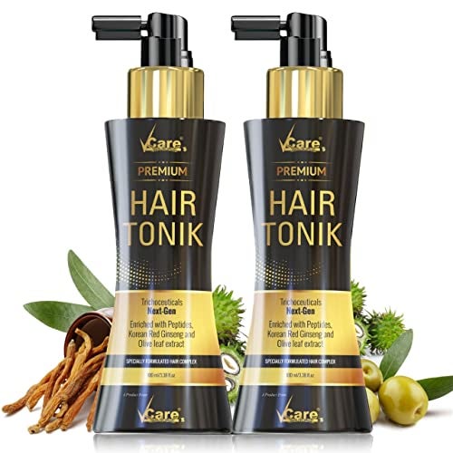 VCare Day Night Hair Tonic For Men & Women with Castor Oil and Olive Leaf Extract-Best Scalp Serum for All Hair Type-Prevents Hair Fall & Strengthens Hair Stimulates 200ml(Pack of 2) - Image 4