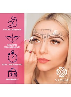 Stylia Eyebrow Stencil Kit for Women – 100 Pack, Precision Brow Mapping Tool for Shaping, Best Eyebrow Stencils for Older Women & Beginners, Strong Adhesive, Universal Fit, Reusable Brow Templates  - Image 2