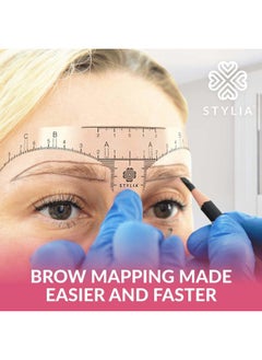 Stylia Eyebrow Stencil Kit for Women – 100 Pack, Precision Brow Mapping Tool for Shaping, Best Eyebrow Stencils for Older Women & Beginners, Strong Adhesive, Universal Fit, Reusable Brow Templates  - Image 4