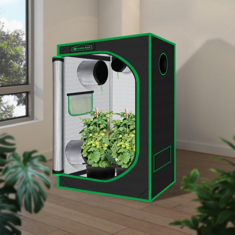 Green Hut Indoor Grow Tent 48"x24"x60" 600D Mylar Hydroponic for Indoor Plant Tent with Observation Window and Removable Floor Tray 4x2 - Image 2