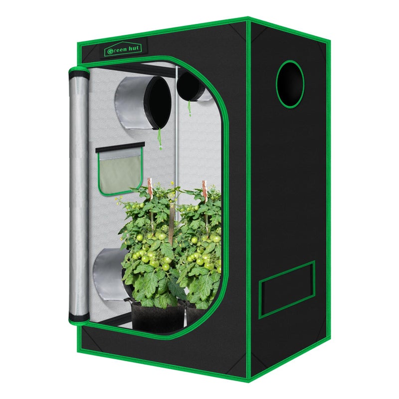 Green Hut Indoor Grow Tent 48"x24"x60" 600D Mylar Hydroponic for Indoor Plant Tent with Observation Window and Removable Floor Tray 4x2 - Image 1
