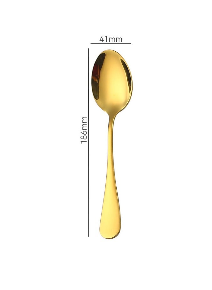 Thick Stainless Steel Tableware Home Soup spoon Dessert spoon Ice Cream Spoon Gold 