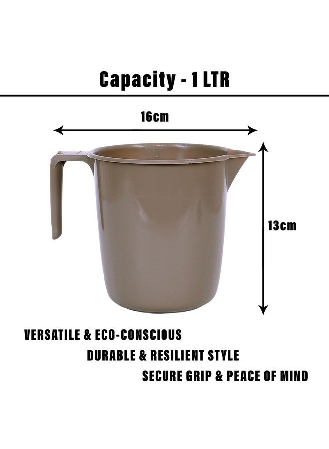 Kuber Industries Bathroom Mug | Plastic Bath Mug for Bathroom | Bath Mug | Mug for Bathroom | Mug for Toilet | Washroom Jug | 111 Bath Mug | 1 LTR | Pack of 2 | Multi - Image 3