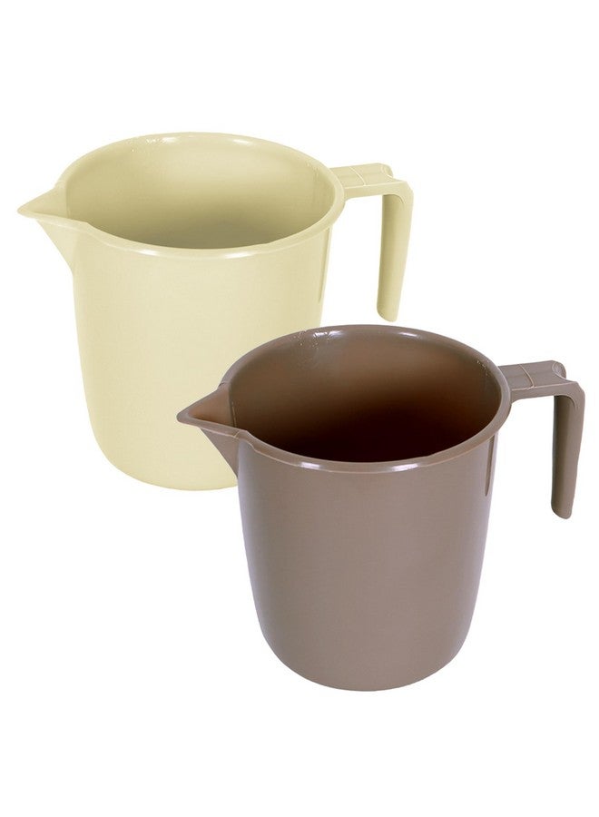 Kuber Industries Bathroom Mug | Plastic Bath Mug for Bathroom | Bath Mug | Mug for Bathroom | Mug for Toilet | Washroom Jug | 111 Bath Mug | 1 LTR | Pack of 2 | Multi - Image 1