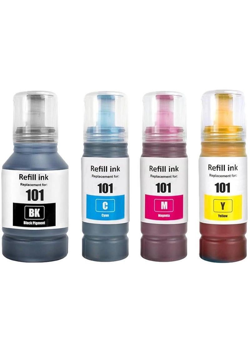 101 Ink Bottles Compatible for Epson 101 / EcoTank for  L4150 L4160 L4260 L4266 L6160 L6170 L6176 L6190 L6260 L6270 L6276 L6290 L14150 Printers - Image 1