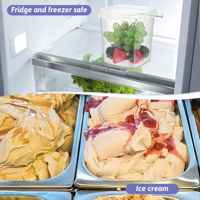 Airtight Food Storage Containers: Transparent Square Design - Reusable Food Prep Containers for Kitchen Pantry Organization - Image 5