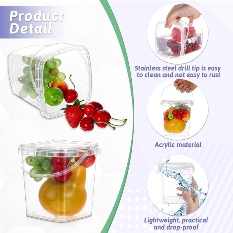 Airtight Food Storage Containers: Transparent Square Design - Reusable Food Prep Containers for Kitchen Pantry Organization - Image 3