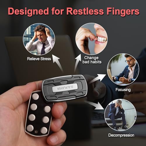 D.G.PLAYER Fidget Toys Adults - Sound & Silent Handheld Cool Fidget Slider - Metal Sensory Toys for Adults Stress Relief, Focused, Anxiety, Time Passing - Travel, Classroom, Office, Car, Home (Black) - Image 4