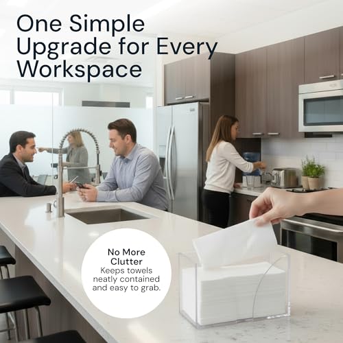 SimplyImagine Countertop Napkins Holder Dispenser - Pack of 1, Clear Acrylic - Space-Saving Organization & Bathroom Accessories - Acrylic & Paper Towel Organizer - Image 5