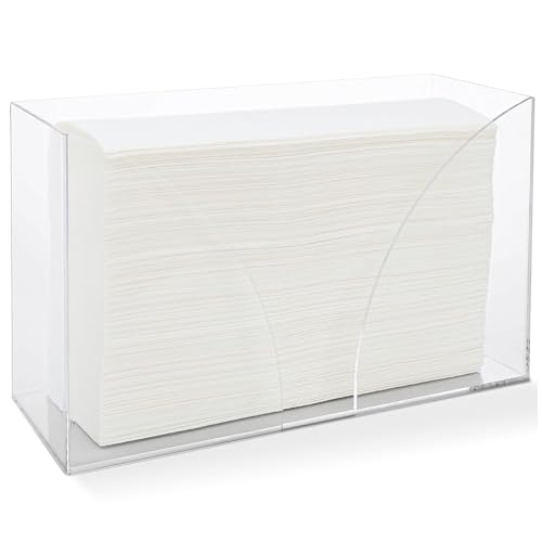 SimplyImagine Countertop Napkins Holder Dispenser - Pack of 1, Clear Acrylic - Space-Saving Organization & Bathroom Accessories - Acrylic & Paper Towel Organizer - Image 1