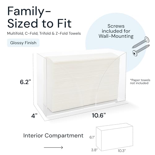 SimplyImagine Countertop Napkins Holder Dispenser - Pack of 1, Clear Acrylic - Space-Saving Organization & Bathroom Accessories - Acrylic & Paper Towel Organizer - Image 3