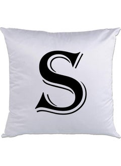 إيه إم سي ديزاين وسادة ديكور بطبعة حرف "S" أبيض/ أسود 40x40سم