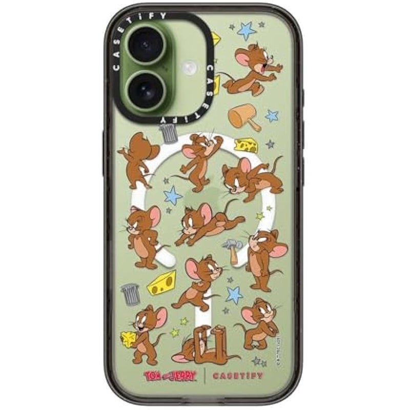 Casetify Impact iPhone 17 Case 【Tom and Jerry Colab/Slim/Compatible with Magsafe / 8.2 ft. 4X Military Grade Drop Protection】 - Jerry Pattern - Clear Black - Image 3