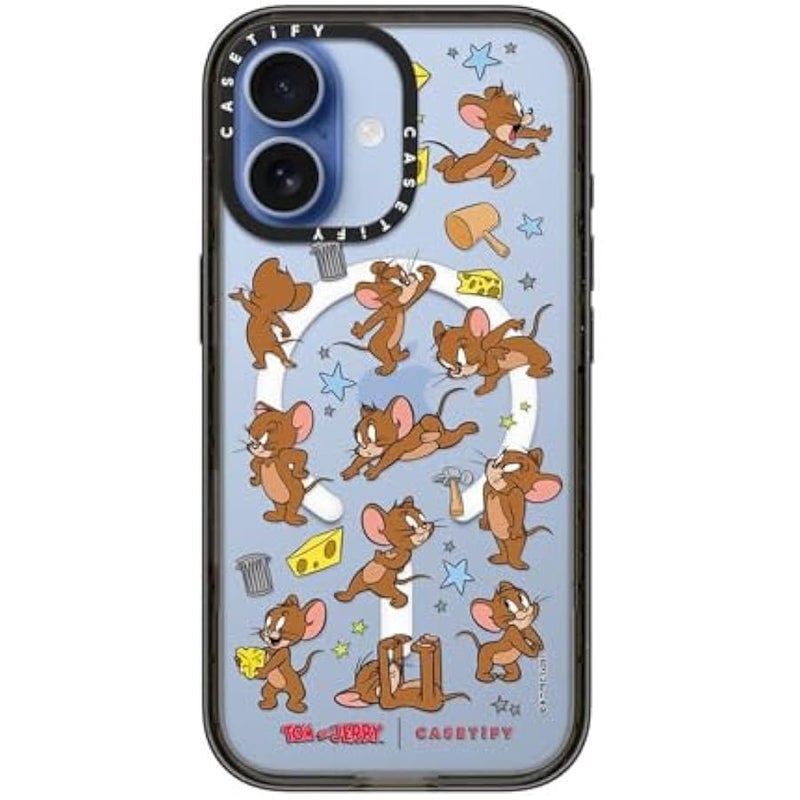 Casetify Impact iPhone 17 Case 【Tom and Jerry Colab/Slim/Compatible with Magsafe / 8.2 ft. 4X Military Grade Drop Protection】 - Jerry Pattern - Clear Black - Image 4