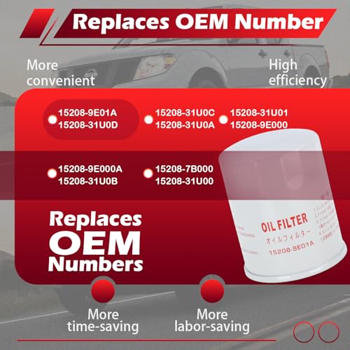 Kefly 15208-9E01A Engine Oil Filters Fits for Nissan Sentra Altima Frontier Pathfinder Maxima Infiniti, with Drain Plug Gasket 11026-JA00A (1 PCS) - Image 4