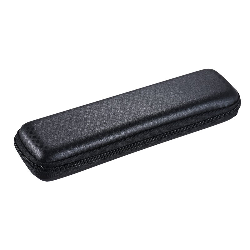 Hard Shell Case: Compact Black With Dot Pattern, Zippered Design, Secure Mesh Pocket & Elastic Strap - Portable Storage Organizer for Fountain Pens, Makeup Brushes, Earphones, USB Cables - Image 1