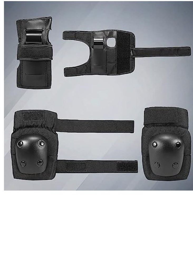 Sports 6-piece Protective Gear Set Cycling Skates Scooter protective gear (Black)  - Image 4