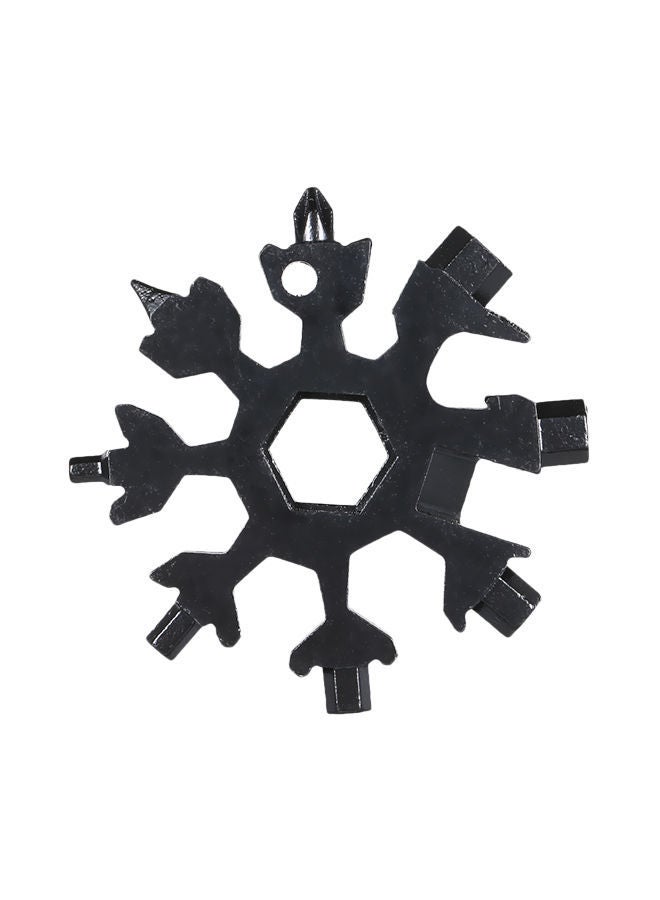 NIBEMINENT Snowflake Shaped Multi-Functional Screwdriver With Keychain Tool Card Black 6.50x1x6.50centimeter  - Image 1