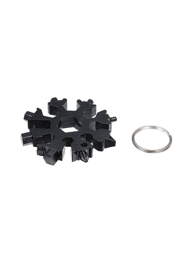 NIBEMINENT Snowflake Shaped Multi-Functional Screwdriver With Keychain Tool Card Black 6.50x1x6.50centimeter  - Image 2