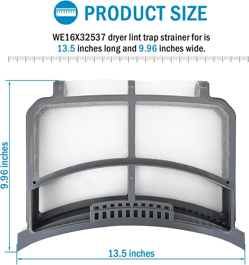 Qagea Dryer Lint Filter Trap Screen Fit for GE Clothes Dryer, Dryer Lint Strainer Replaces WE16X32537 WE16X29597 AP7205579 - Image 5