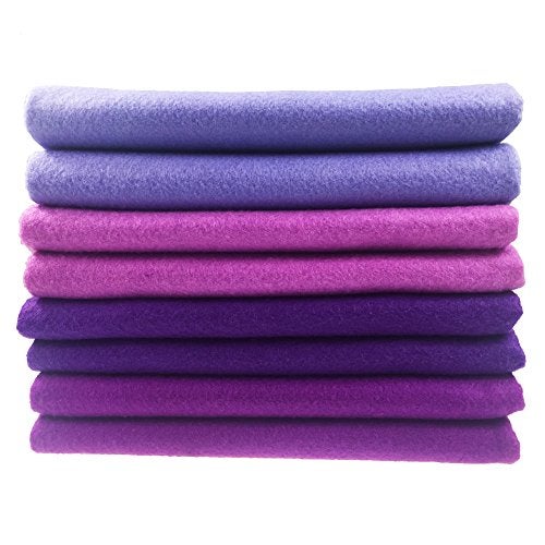 flic-flac 4pcs Thick 1.4mm Soft Felt Fabric Sheet Assorted Color Felt Pack DIY Craft Sewing Squares Nonwoven Patchwork (92x90cm Purple) - Image 3