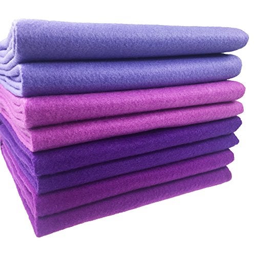 flic-flac 4pcs Thick 1.4mm Soft Felt Fabric Sheet Assorted Color Felt Pack DIY Craft Sewing Squares Nonwoven Patchwork (92x90cm Purple) - Image 1