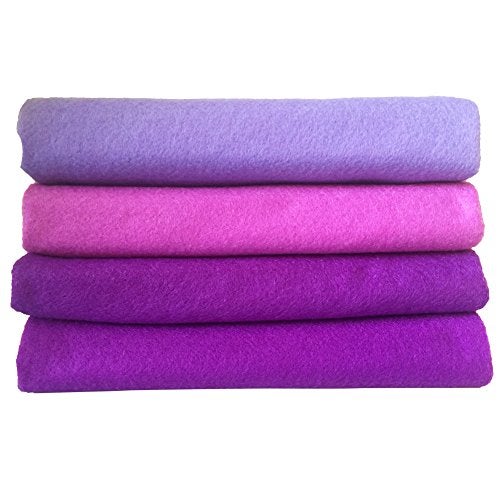 flic-flac 4pcs Thick 1.4mm Soft Felt Fabric Sheet Assorted Color Felt Pack DIY Craft Sewing Squares Nonwoven Patchwork (92x90cm Purple) - Image 5