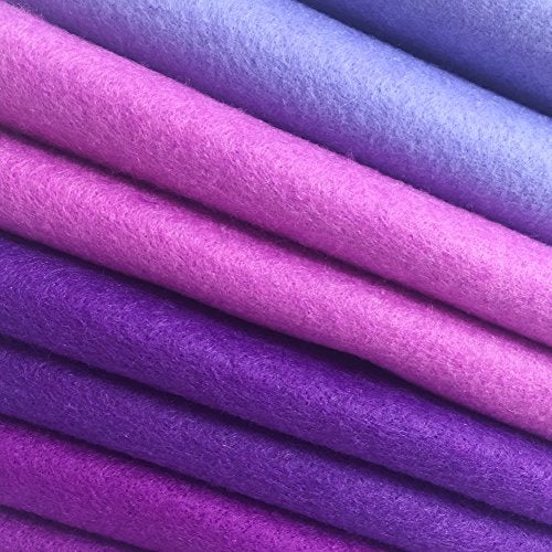 flic-flac 4pcs Thick 1.4mm Soft Felt Fabric Sheet Assorted Color Felt Pack DIY Craft Sewing Squares Nonwoven Patchwork (92x90cm Purple) - Image 2