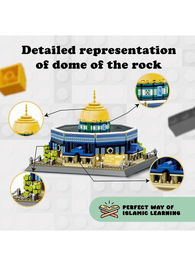 هومستر مجموعة قطع بناء القبة الصخرية - 983 قطعة ألعاب البناء الإسلامية - مسجد الأقصى هدايا عيد العيد المثالية للأطفال - Image 5