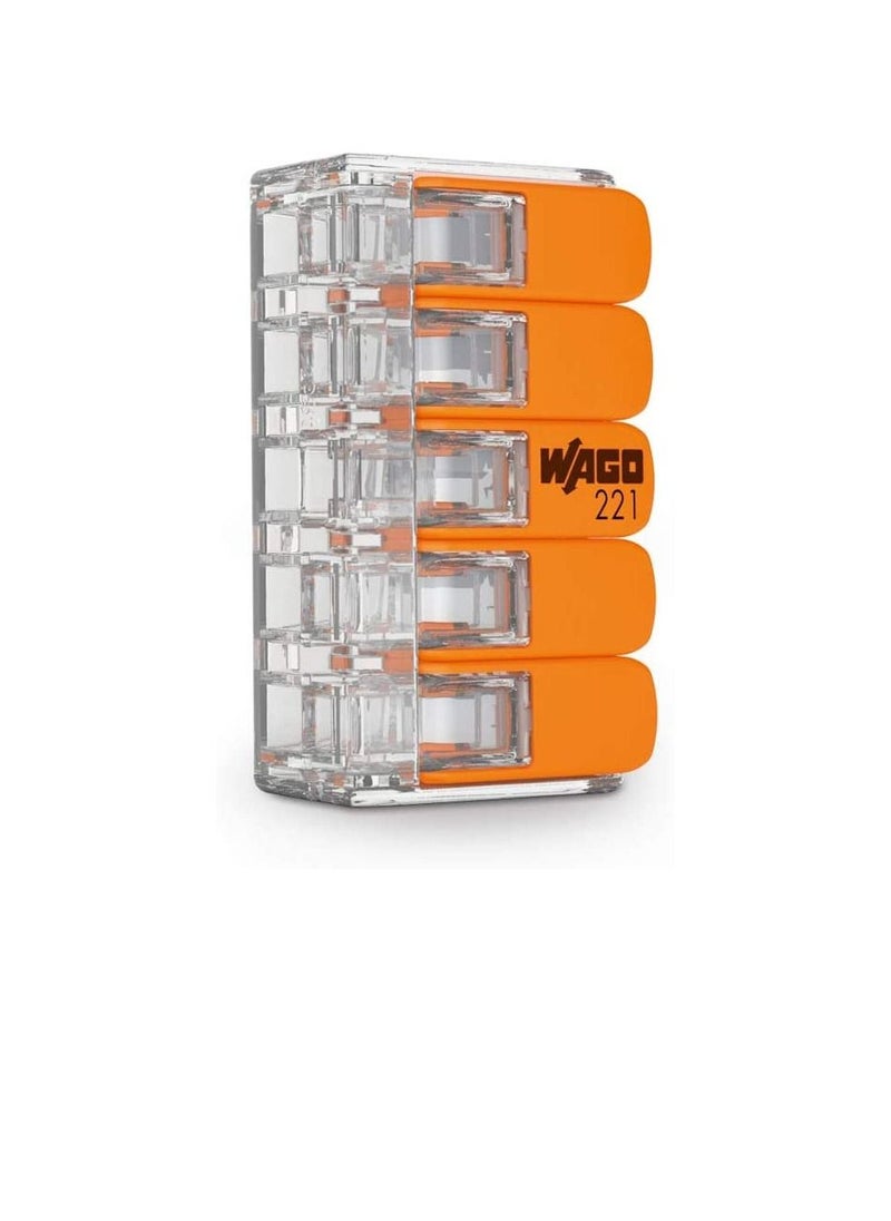 Wago - Wago 221-415 LEVER NUTS 5 Conductor Compact Splicing Connectors Qty 25 - Image 1