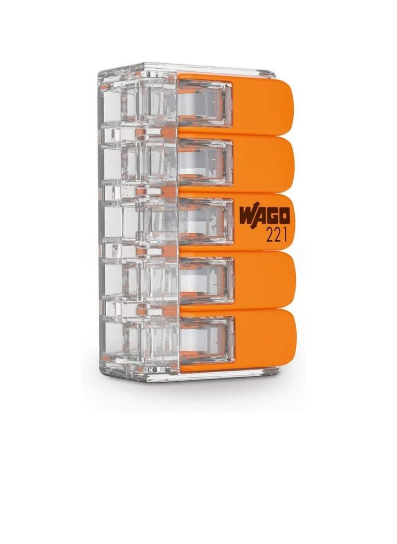 Wago - Wago 221-415 LEVER NUTS 5 Conductor Compact Splicing Connectors Qty 25 - Image 1