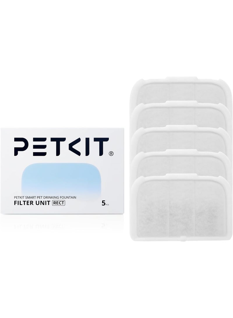 PETKIT Filter Unit Rect for EVERSWEET MAX Cordless Water Fountain, Replacement for 105 fl oz/3L Automatic Cat Fountain, 5 pack - Image 1