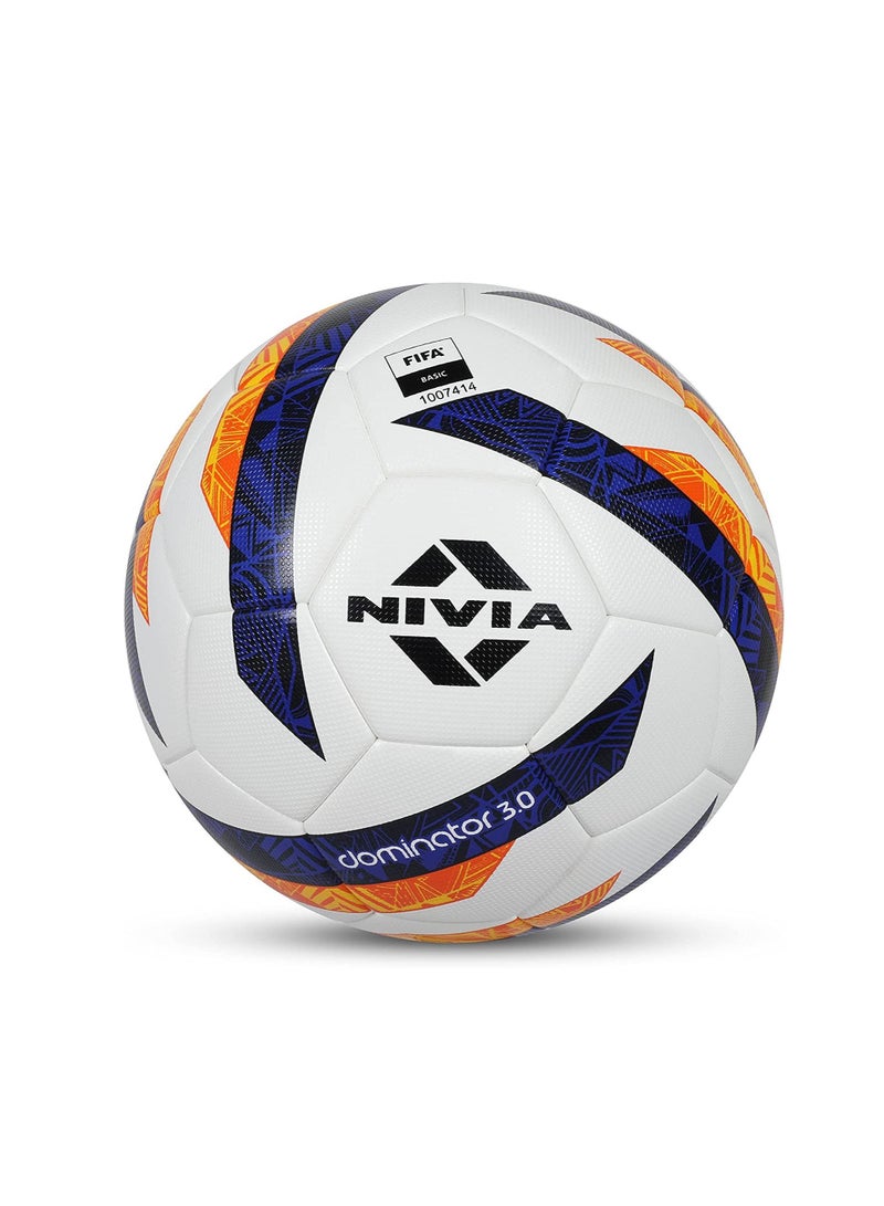 Nivia كرة قدم Fifa Basic Dominator 3.0 (مقاس 5) | مخيطة آليًا | 32 لوحة | مُلصقة بالحرارة | كرة قدم | قلب المثانة المصنوع من مادة البوتيل  - Image 1