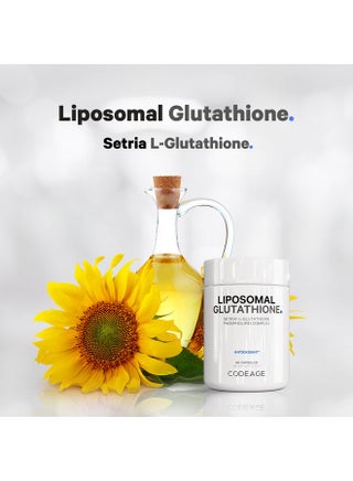 Codeage Codeage Liposomal Glutathione Supplement - Pure Reduced Setria L- Glutathione, Liposomal Delivery, Phospholipid Complex - Encapsulated Glutathione Powder Pills - Vegan, Non-GMO - 60 Capsules | Best Price Oman