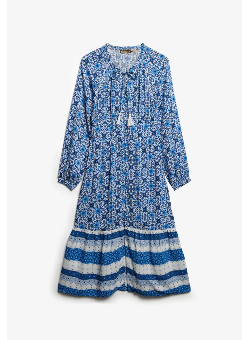 Superdry Printed Ls Midi Dress