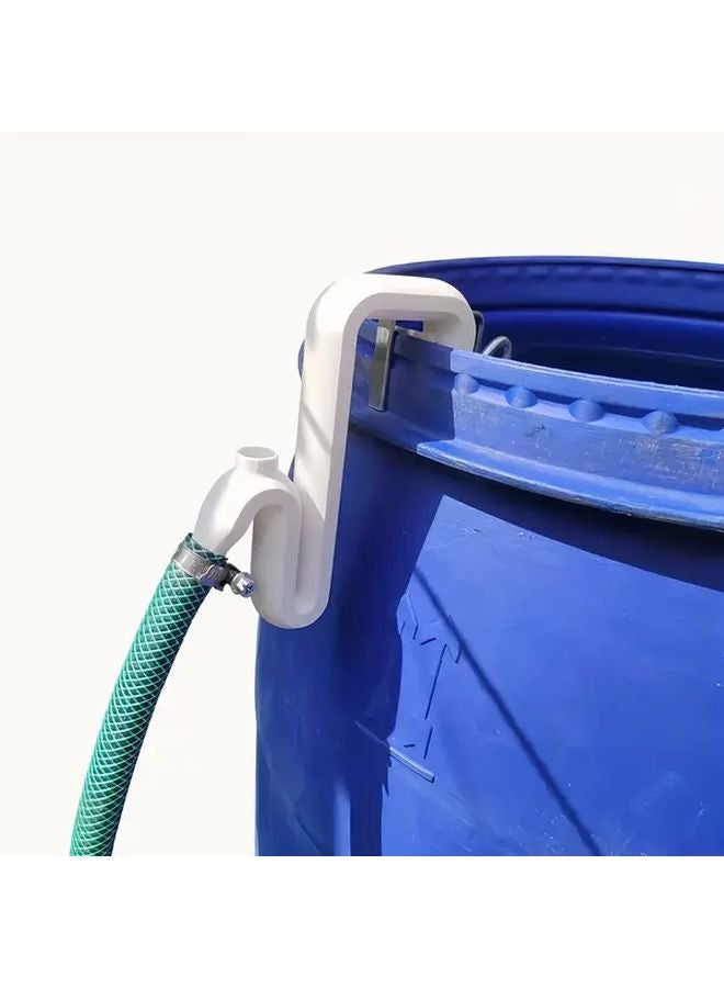 White Rainwater Diversion Overflow Pipe Self Priming Siphon Kit Automatic Drainage - Image 5