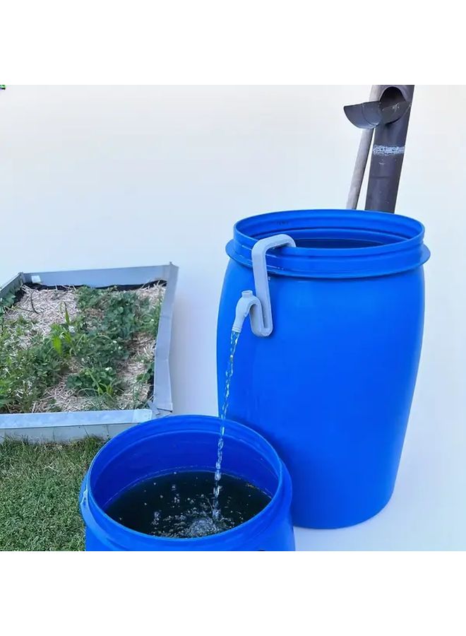 White Rainwater Diversion Overflow Pipe Self Priming Siphon Kit Automatic Drainage - Image 3