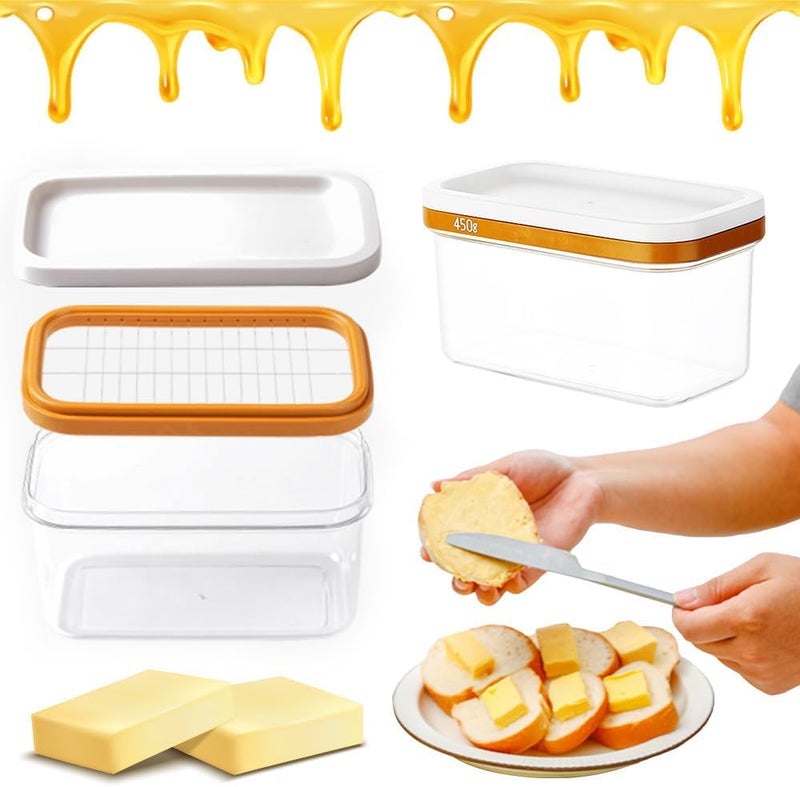Sevia Home Plastic Sealing Easy to Use Butter Cutting Box Cheese Keeper Storage Container Butter Cutter Dish - Image 1