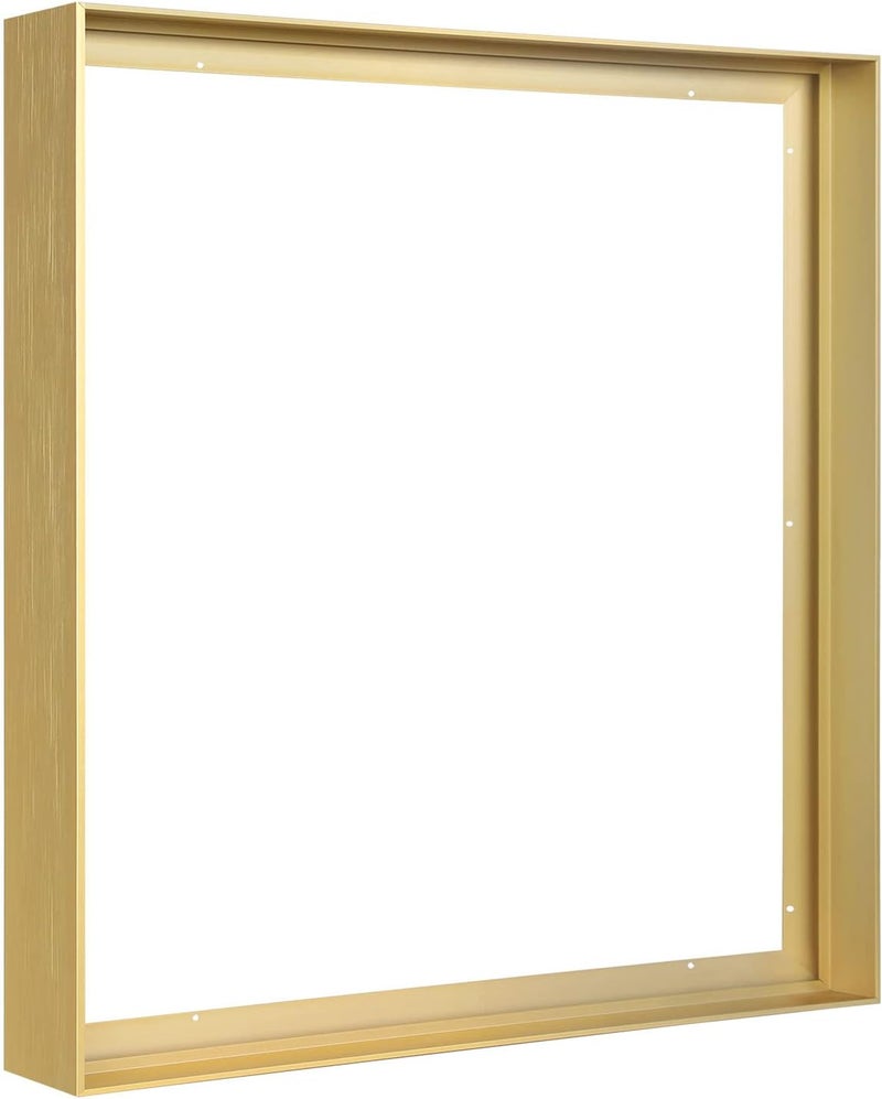 FOLKOR إطار عائم قماشي للوحات زيتية مقاس 24×30، إطار قماشي معدني DIY بعمق 1.5 بوصة لطباعات عصري وفن جدار/صور شخصية/مناظر طبيعية لتزيين غرف المعيشة وغرف النوم والمطابخ (ذهبي) - Image 1