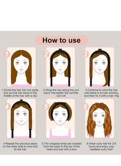 General Heatless Curling Rod Headband,Long Heatless Curls Soft Hair Curlers to Sleep in Hair Rollers No Heat Curls,Hair Wrap Curls Styling Kit for Girls Long Hair Medium Hair  - Image 5