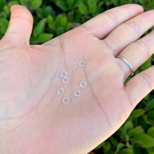 Adabele 100pcs Adabele Authentic Sterling Silver Open Jump Rings 4mm (0.16 inch) Small O Ring Connector (Wire 21 Gauge/0.7mm) for DIY Craft Jewelry Making SS76-4 - Image 3
