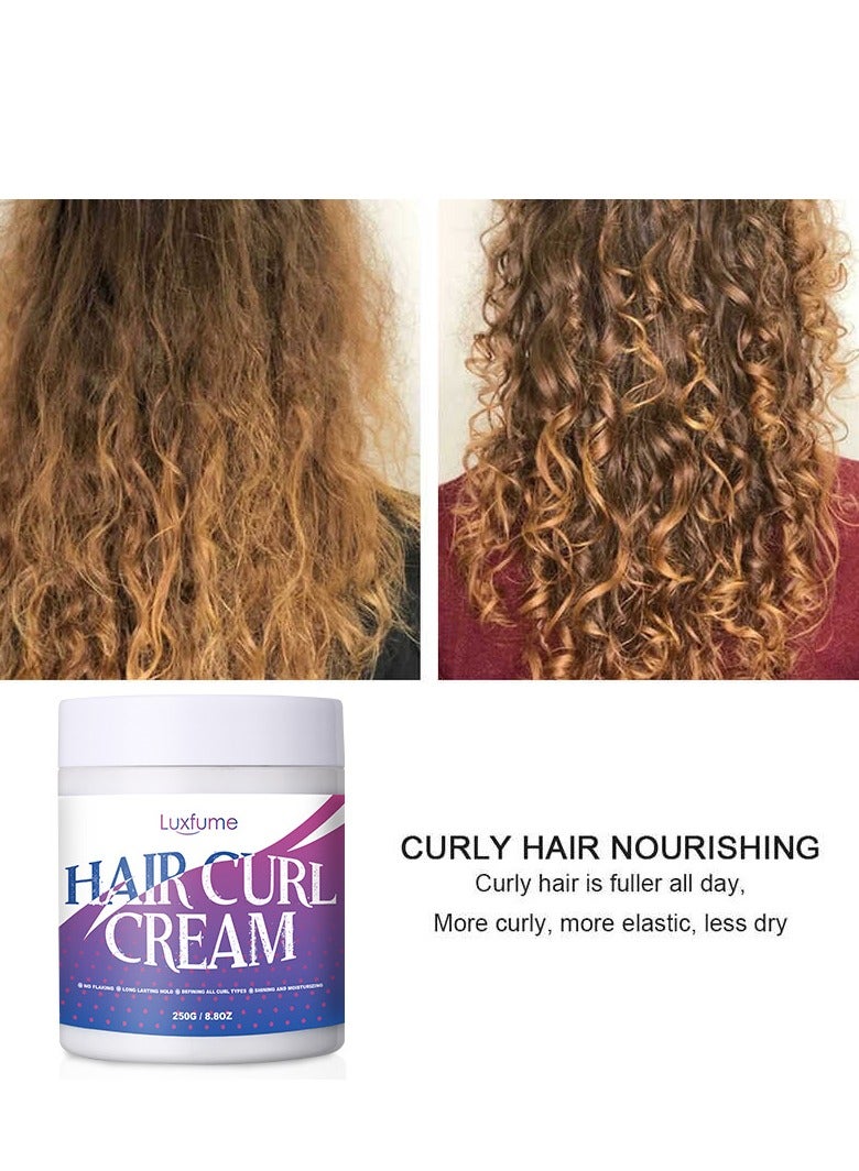 لوكس فيوم كريم Curl Define Cream ، كريم فك تشابك الشعر ، كريم تصفيف الشعر ، كريم منشط للتجعيد المرطب المضاد للتجعد لجميع أنواع الشعر (8.8 أونصة) - Image 4