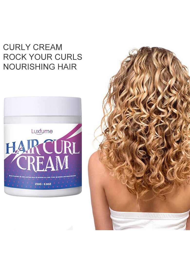 لوكس فيوم كريم Curl Define Cream ، كريم فك تشابك الشعر ، كريم تصفيف الشعر ، كريم منشط للتجعيد المرطب المضاد للتجعد لجميع أنواع الشعر (8.8 أونصة) - Image 2
