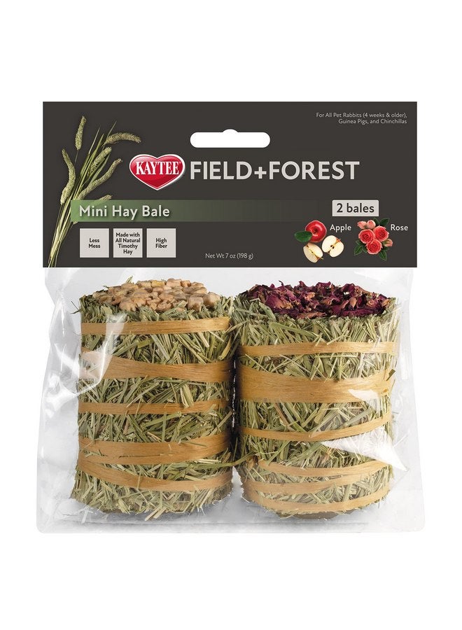 كايتي بالات القش الصغيرة من Kaytee Field+Forest، بنكهة التفاح والورد، عبوتان، 7 أونصات - Image 1