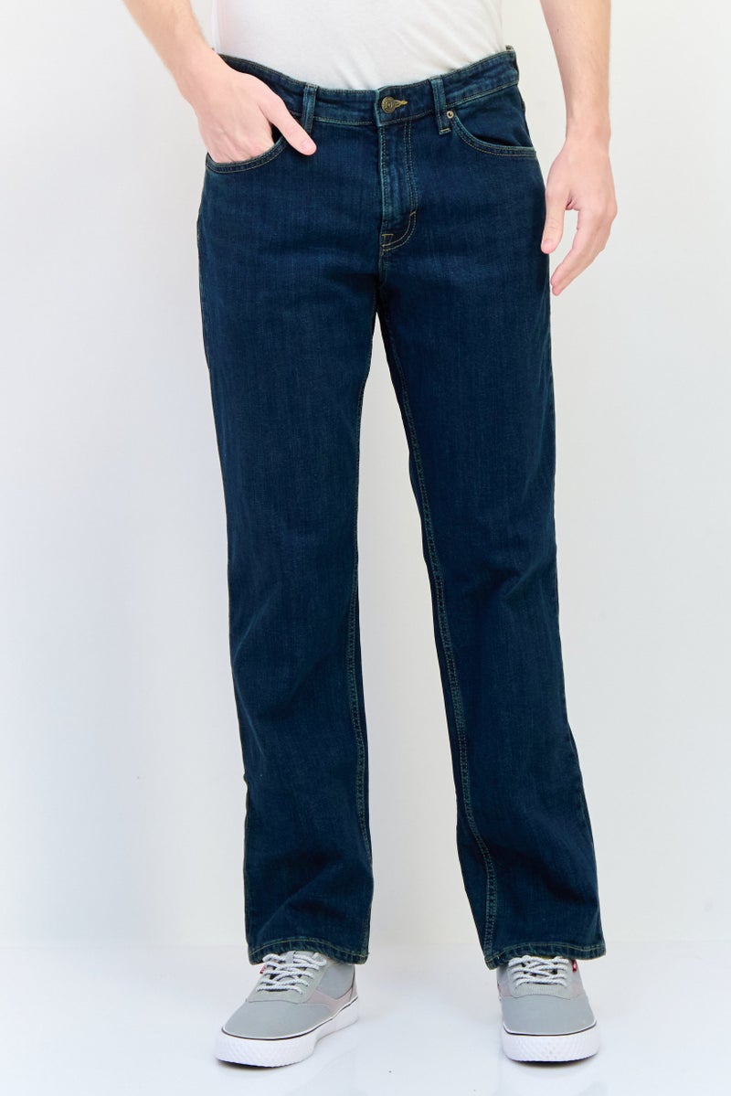 Celio Men Regular Fit Washed Stretchable Denim Jeans, Dark Blue - Image 1