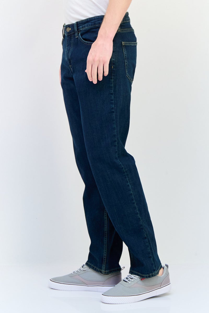 Celio Men Regular Fit Washed Stretchable Denim Jeans, Dark Blue - Image 2